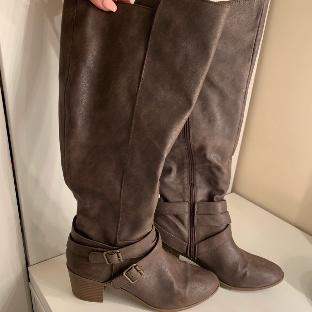 Knee high brown boots
